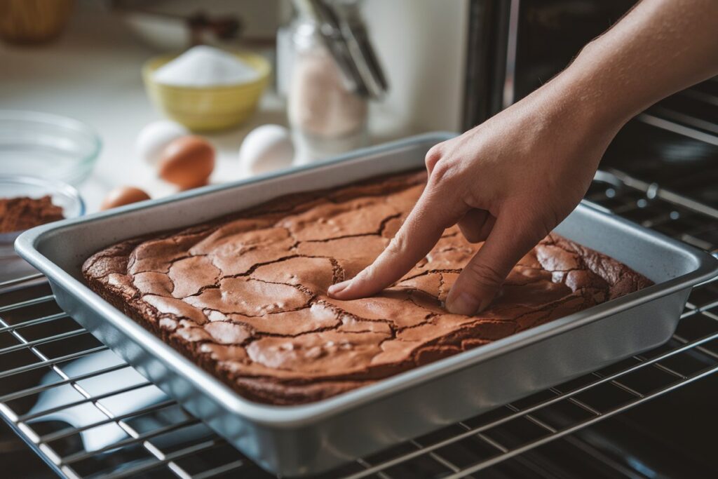 How do you check if brownies are done if you don't have a toothpick?