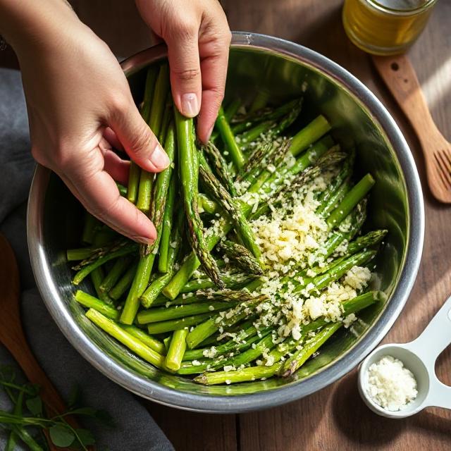 Air Fryer Asparagus with Parmesan